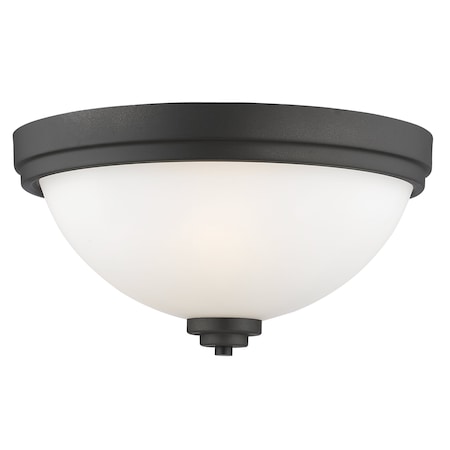 Z-Lite Ashton 3 Light Flush Mount, Bronze & Matte Opal 443F3-BRZ